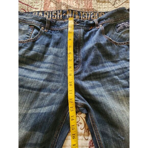 Parish Mens Blue Straight Leg Denim Jeans‎ Size 42x32 - Picture 10 of 12